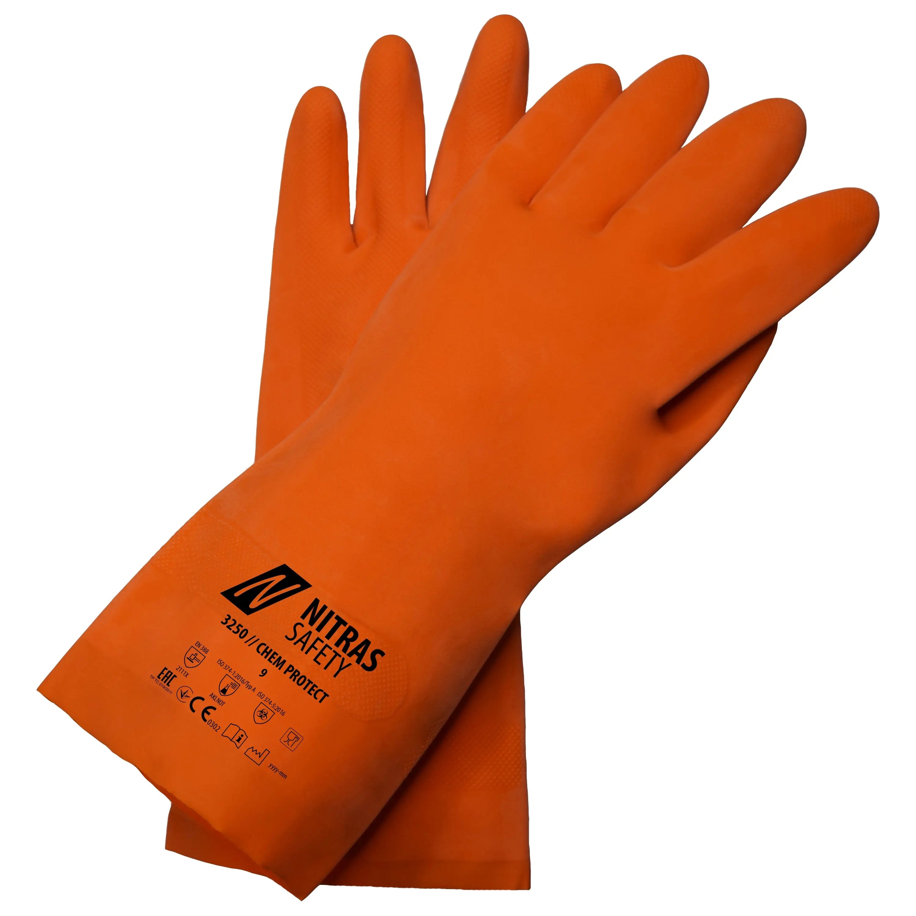 NITRAS CHEM PROTECT, Chemikalienschutzhandschuhe, orange, EN 388, EN ISO 374 NITRAS