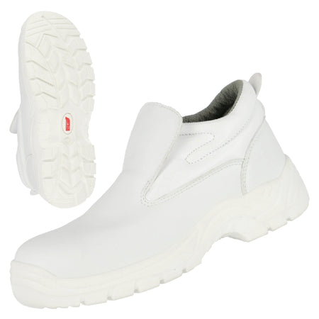 NITRAS CLEAN STEP MID SL, S2 Sicherheitsslipper, weiß, EN ISO 20345 NITRAS