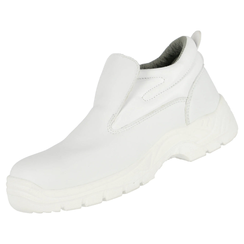 NITRAS CLEAN STEP MID SL, S2 Sicherheitsslipper, weiß, EN ISO 20345 NITRAS