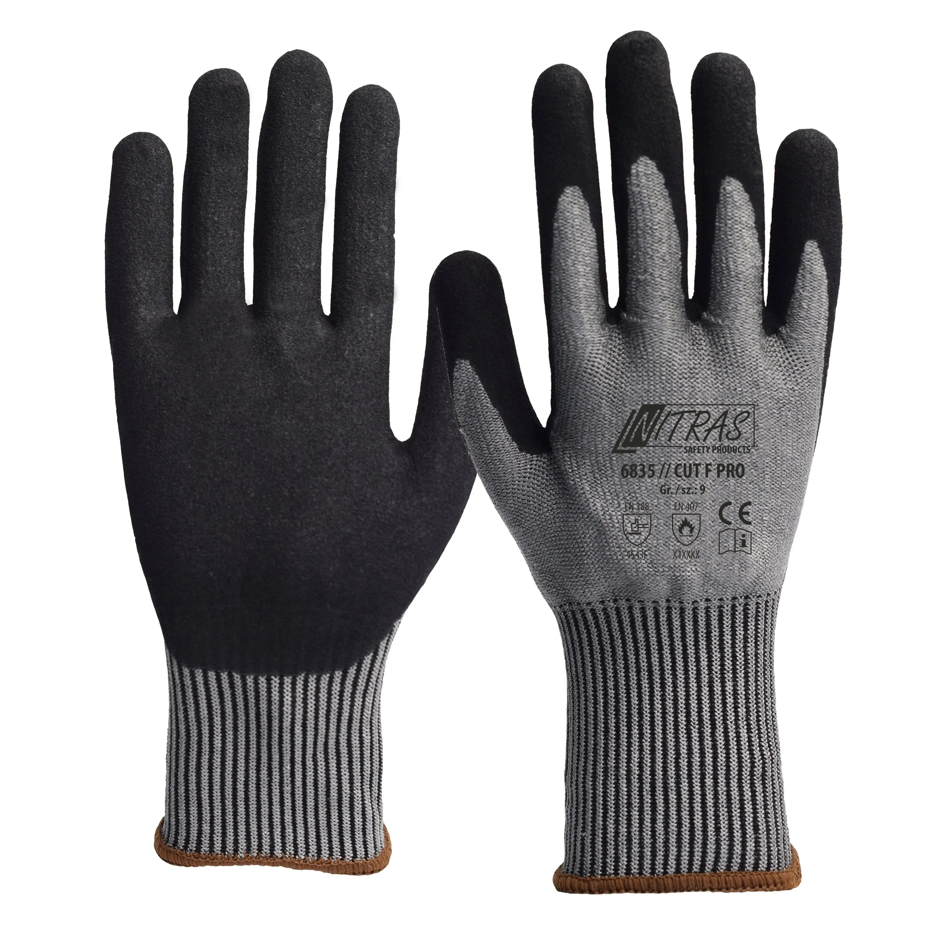 NITRAS CUT F PRO, Schnittschutzhandschuhe, grau / schwarz, EN 388, EN 407, OEKO-TEX NITRAS