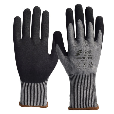NITRAS CUT F PRO, Schnittschutzhandschuhe, grau / schwarz, EN 388, EN 407, OEKO-TEX NITRAS