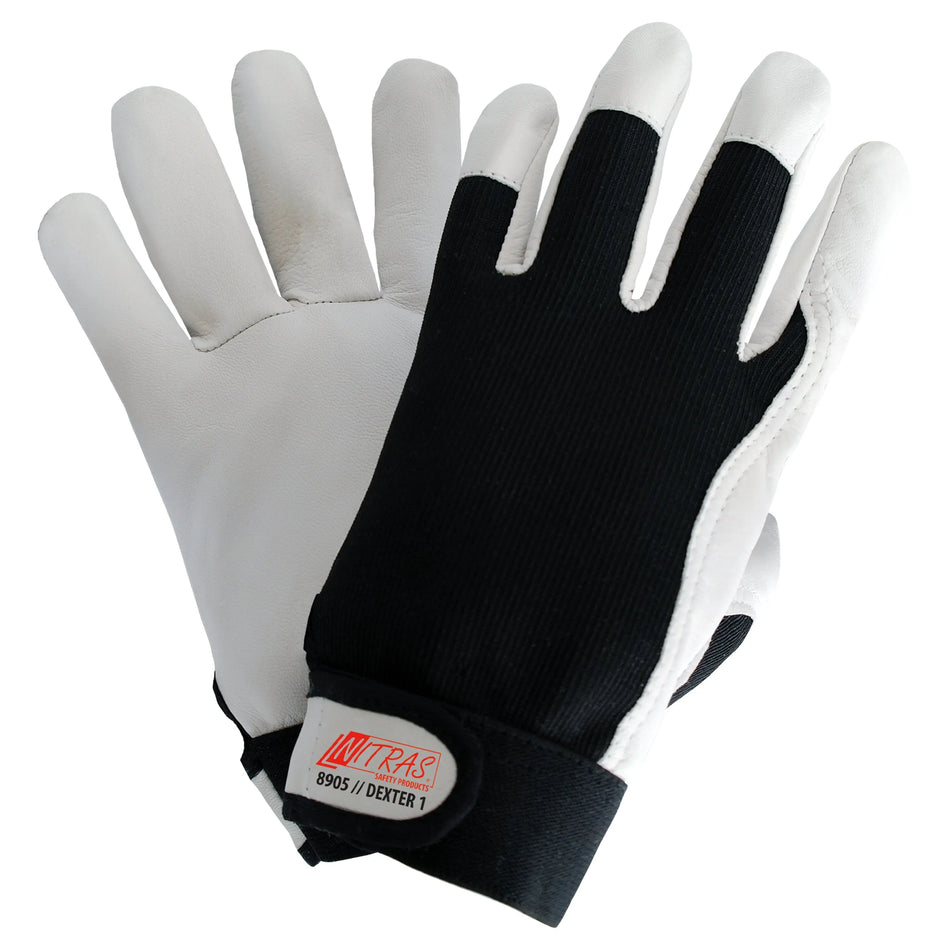 NITRAS DEXTER 1, Mechanikerhandschuhe, grau / schwarz, EN 388 NITRAS