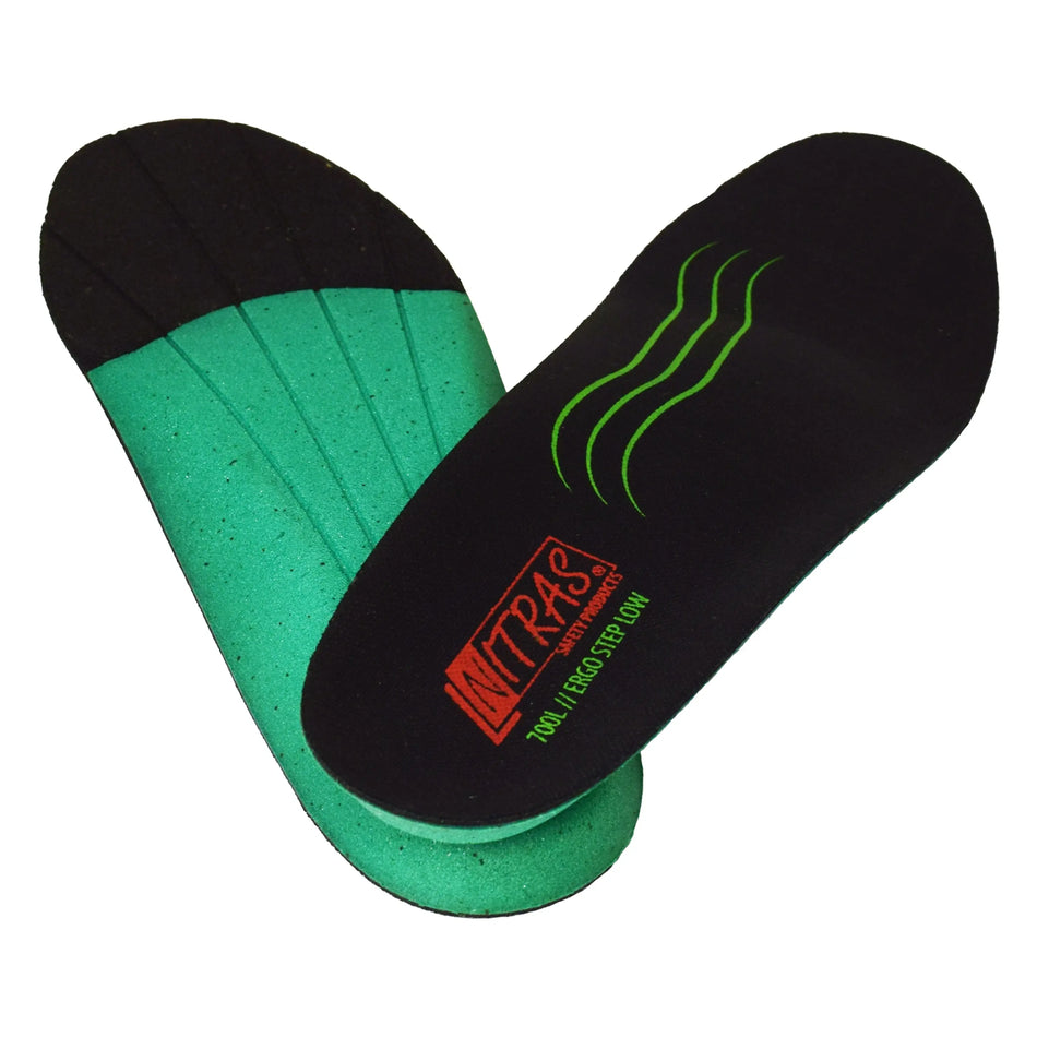 NITRAS ERGO STEP LOW, semi-orthopädische Einlegesohle, schwarz / grün NITRAS
