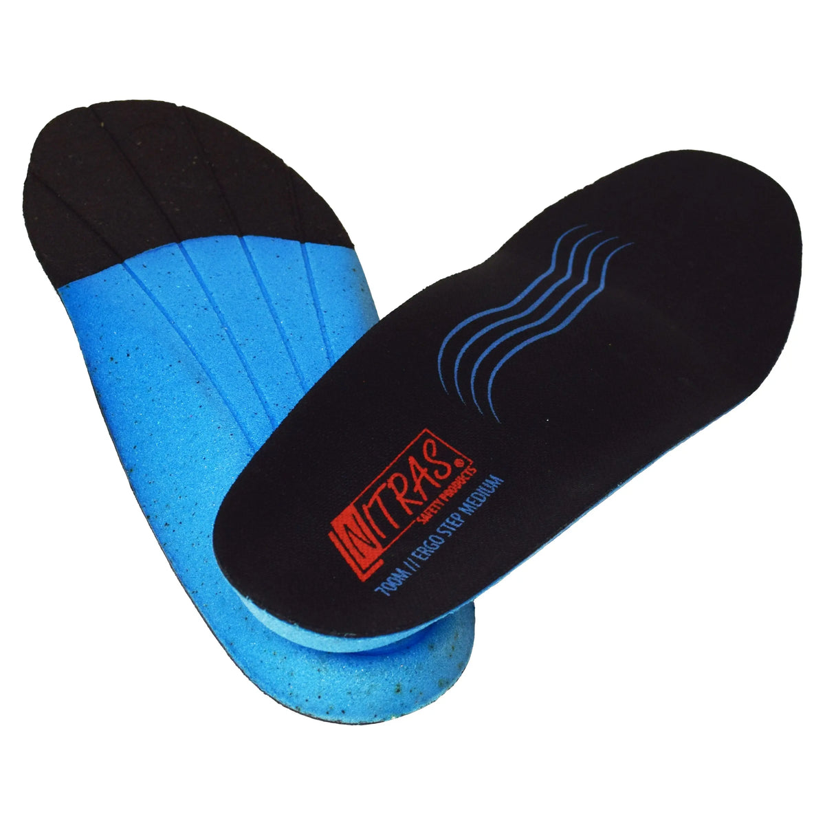 NITRAS ERGO STEP MEDIUM, semi-orthopädische Einlegesohle, schwarz / blau NITRAS