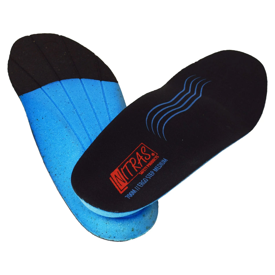 NITRAS ERGO STEP MEDIUM, semi-orthopädische Einlegesohle, schwarz / blau NITRAS