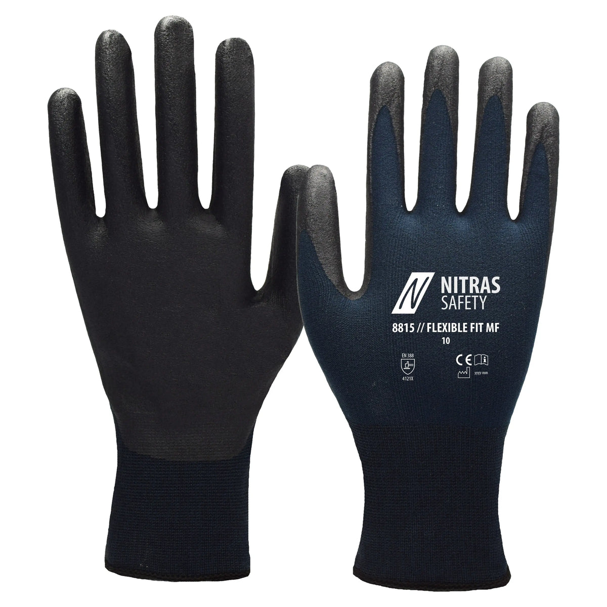NITRAS FLEXIBLE FIT MF, Montagehandschuhe, dunkelblau / schwarz, EN 388, OEKO-TEX NITRAS