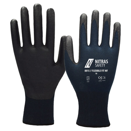 NITRAS FLEXIBLE FIT MF, Montagehandschuhe, dunkelblau / schwarz, EN 388, OEKO-TEX NITRAS
