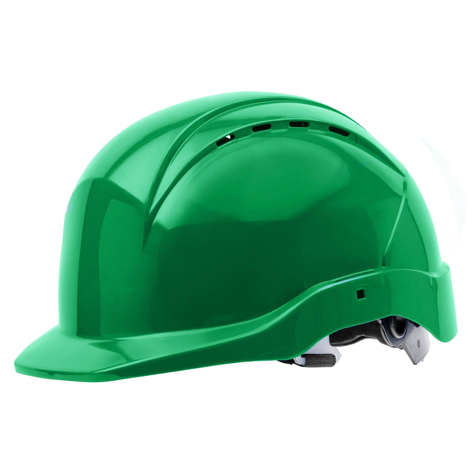 NITRAS HEAD PROTECT, Industrieschutzhelm, Schale aus HDPE, grün, Innenausstattung aus LDPE / Textil, schwarz / grau, EN 397 NITRAS
