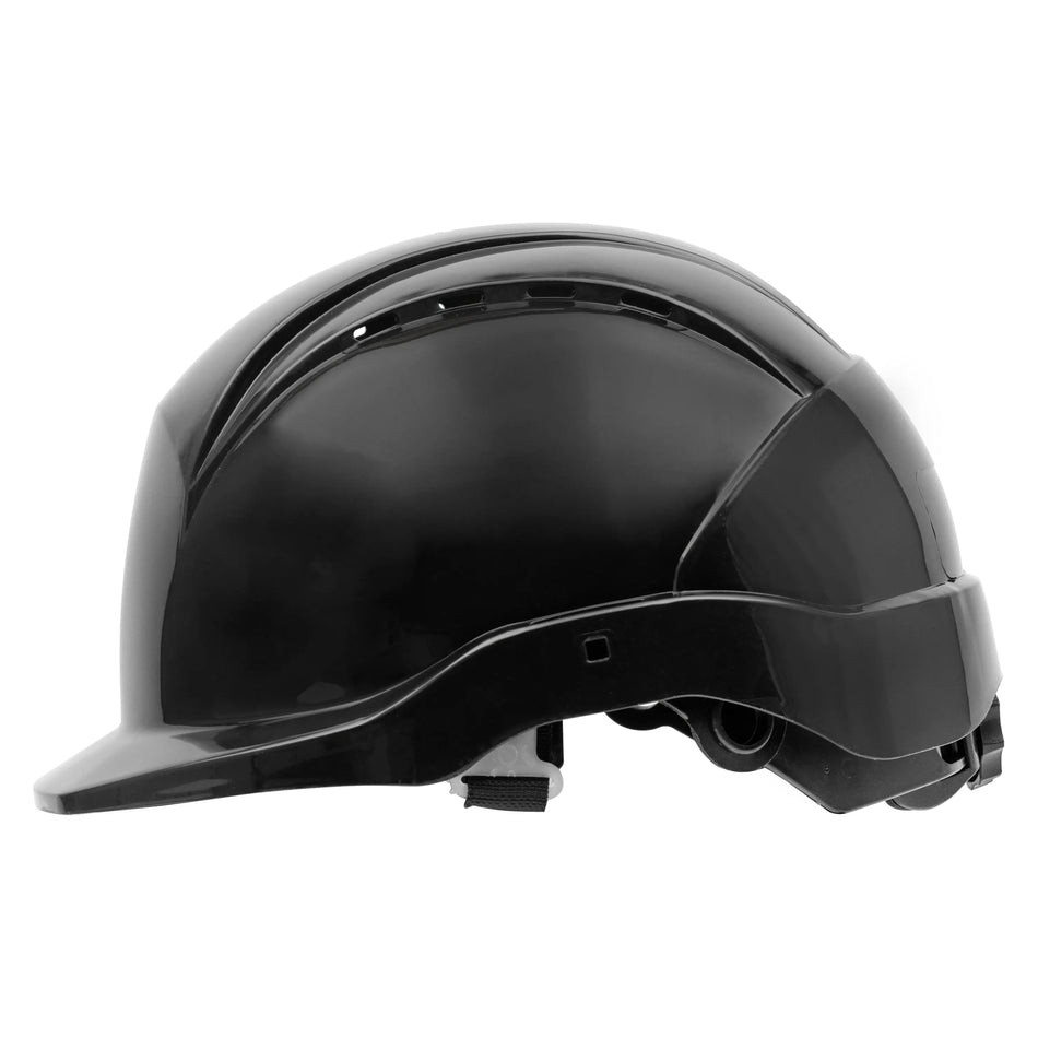 NITRAS HEAD PROTECT, Industrieschutzhelm, Schale aus HDPE, schwarz, Innenausstattung aus LDPE / Textil, schwarz / grau, EN 397 NITRAS