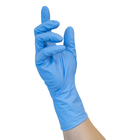 NITRAS HIGH RISK NITRILE, Nitril-Einmalhandschuhe, blau, EN ISO 374, EN 388, Box à 50 Stück (Gr. 2XL - Box à 45 Stück) NITRAS
