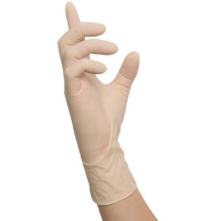 NITRAS IDEAL CARE, Latex-Einmalhandschuhe, naturfarben, Box à 100 Stück NITRAS