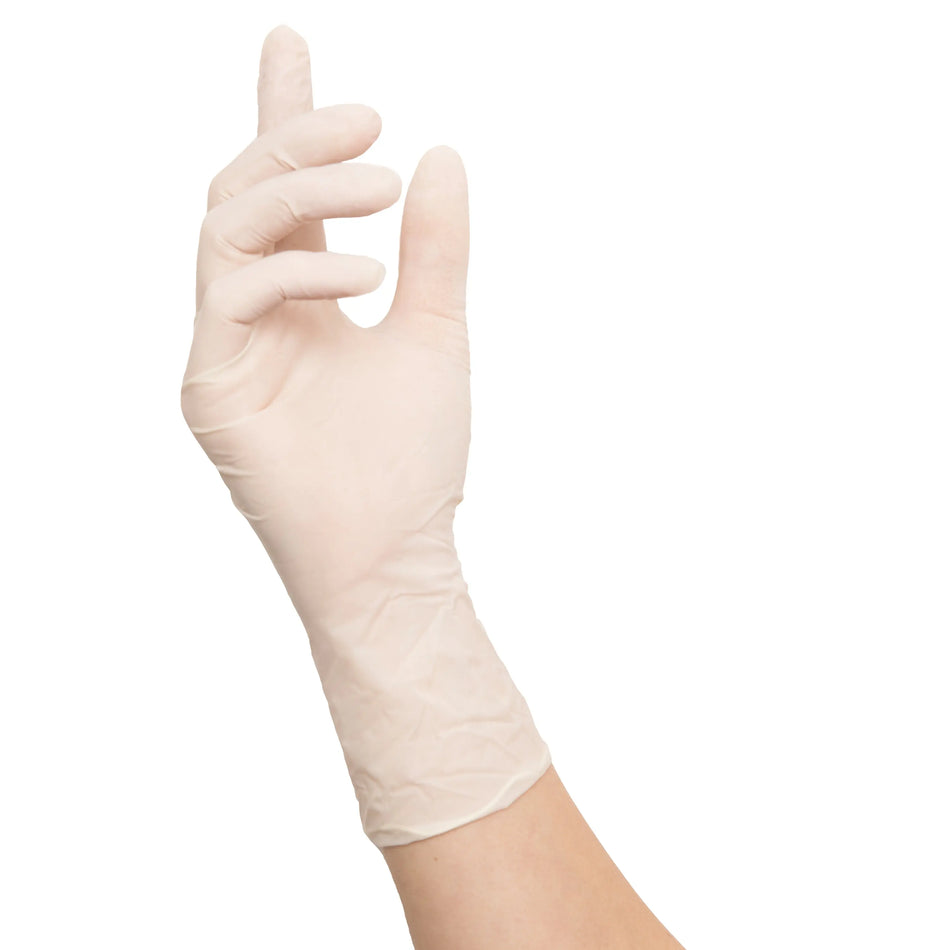 NITRAS IDEAL CARE, Latex-Einmalhandschuhe, weiß, Box à 100 Stück NITRAS