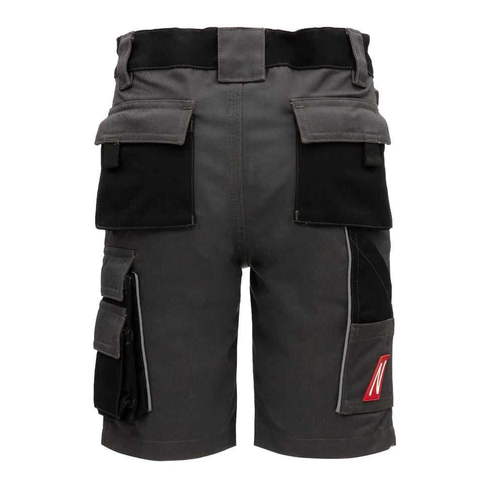 NITRAS MOTION TEX KIDS, Arbeitshose, kurz, grau / schwarz, OEKO-TEX NITRAS