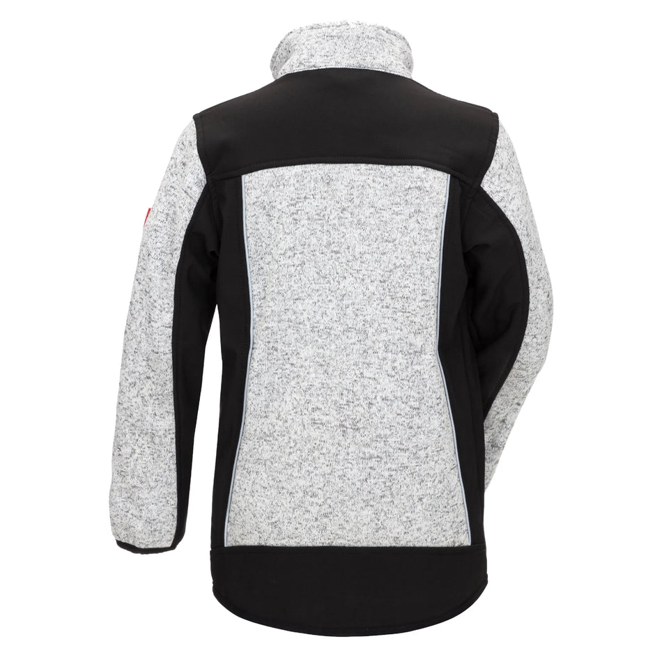 NITRAS MOTION TEX KIDS, Strick-Softshelljacke, hellgrau / schwarz NITRAS