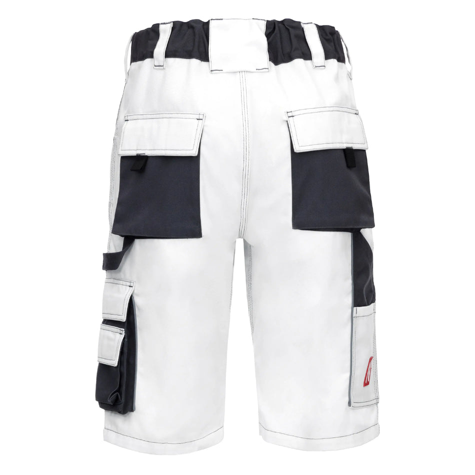 NITRAS MOTION TEX PLUS, Arbeitshose, kurz, weiß / grau, OEKO-TEX NITRAS