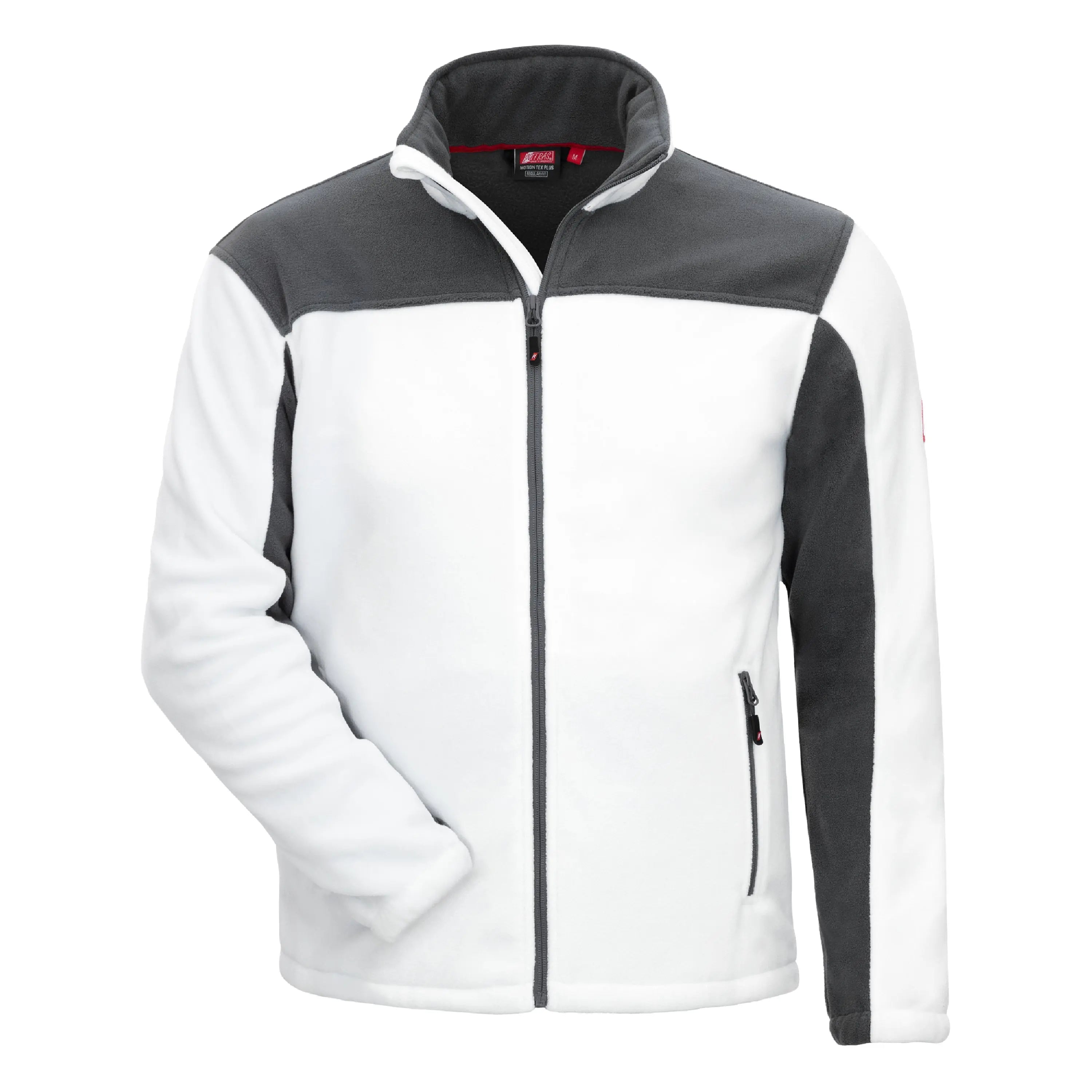 NITRAS MOTION TEX PLUS, Fleece-Jacke, weiß / grau NITRAS