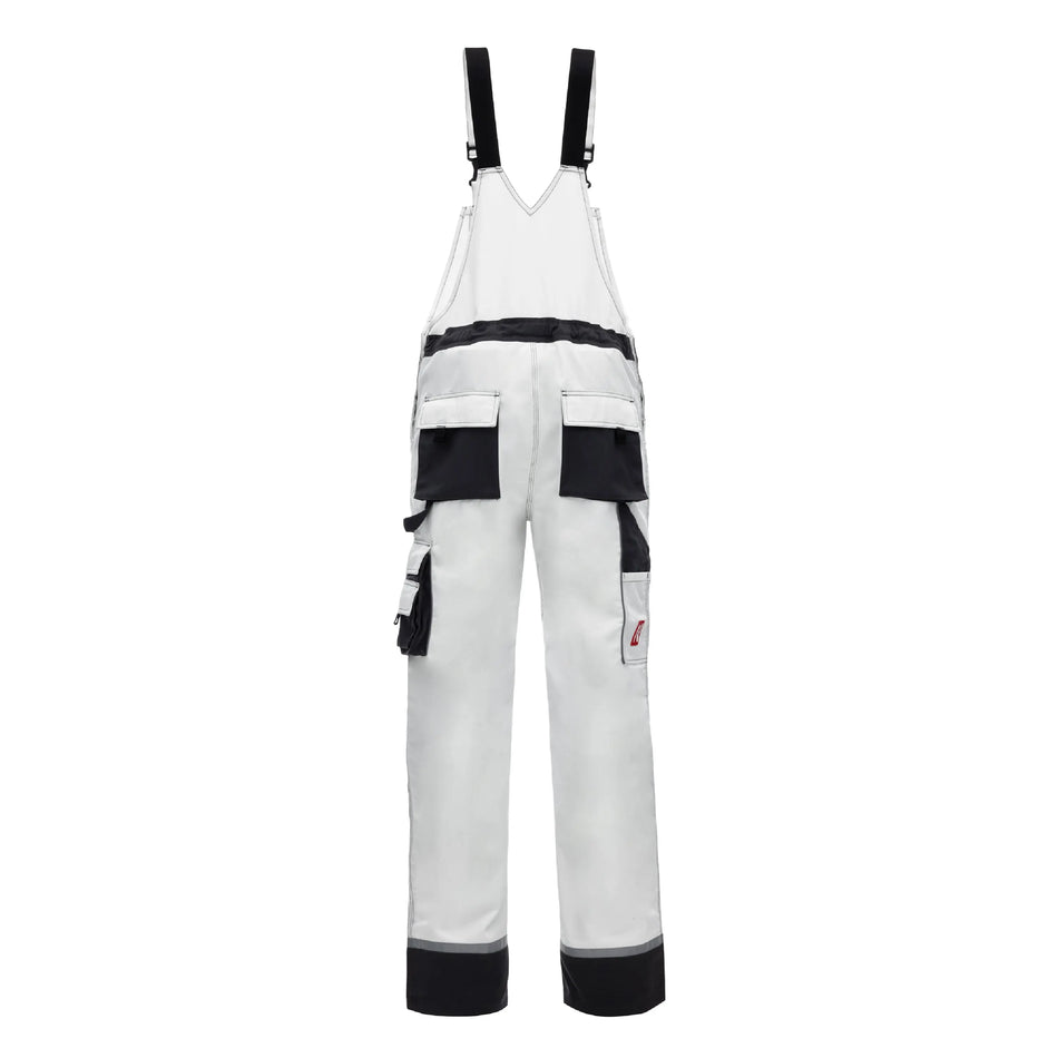 NITRAS MOTION TEX PLUS, Latzhose, weiß / grau, OEKO-TEX NITRAS