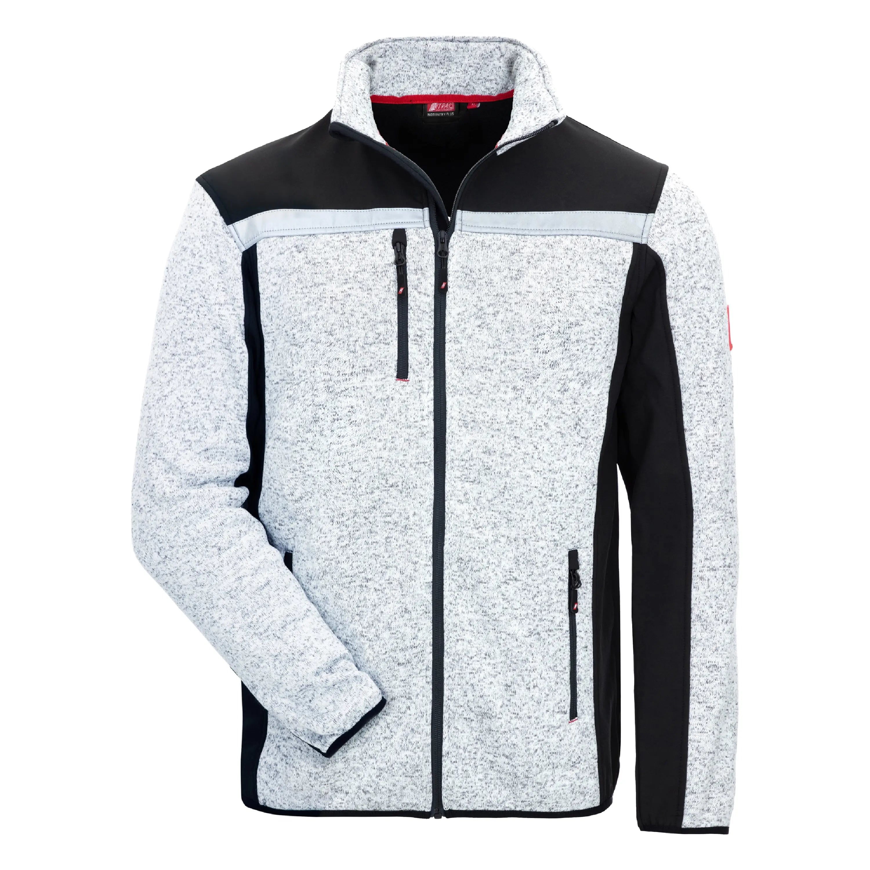 NITRAS MOTION TEX PLUS, Strick-Softshelljacke, hellgrau / schwarz NITRAS
