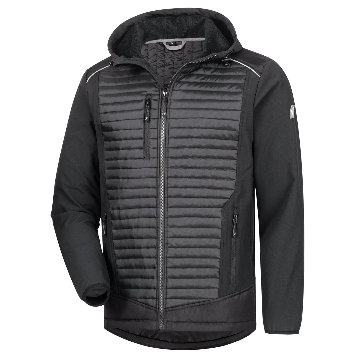 NITRAS MOTION TEX PLUS, gesteppte Softshelljacke, schwarz NITRAS