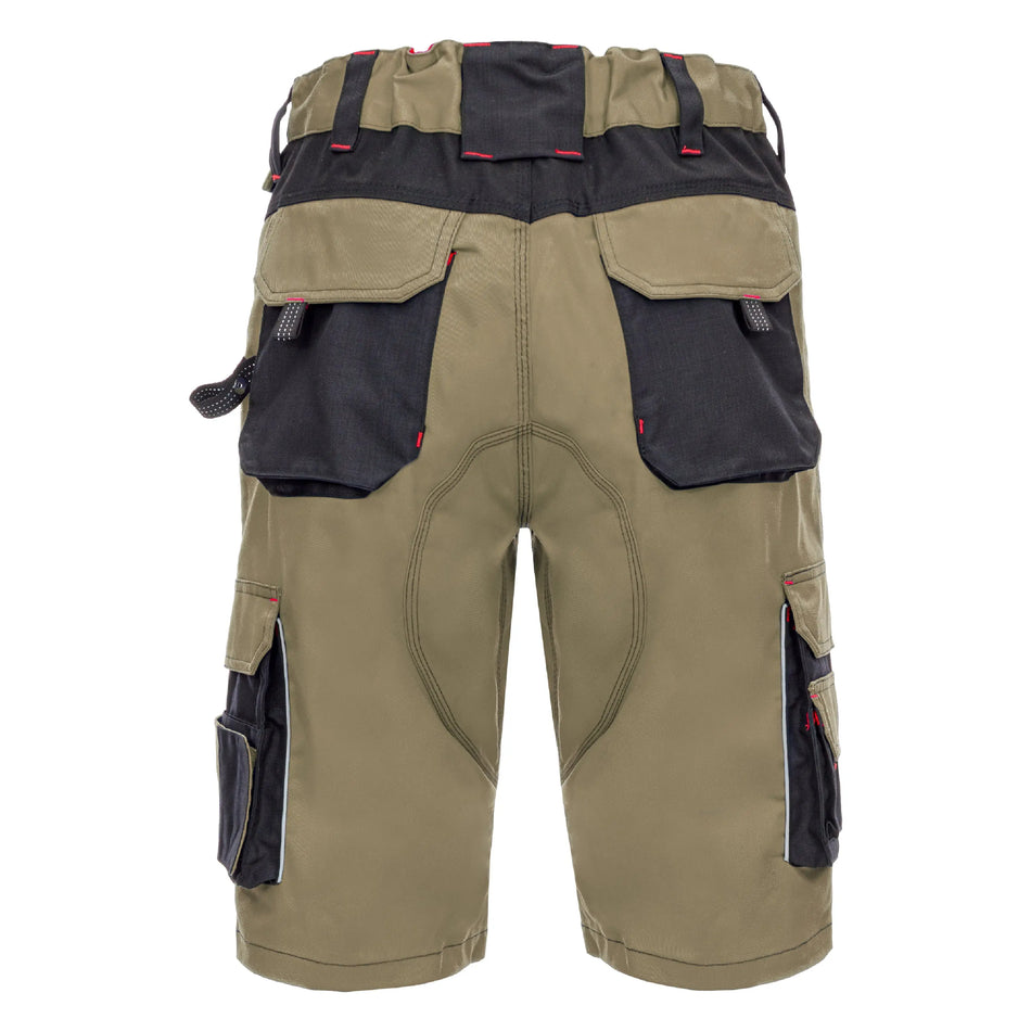 NITRAS MOTION TEX PRO FX, Arbeitshose, kurz, khaki / schwarz, OEKO-TEX NITRAS