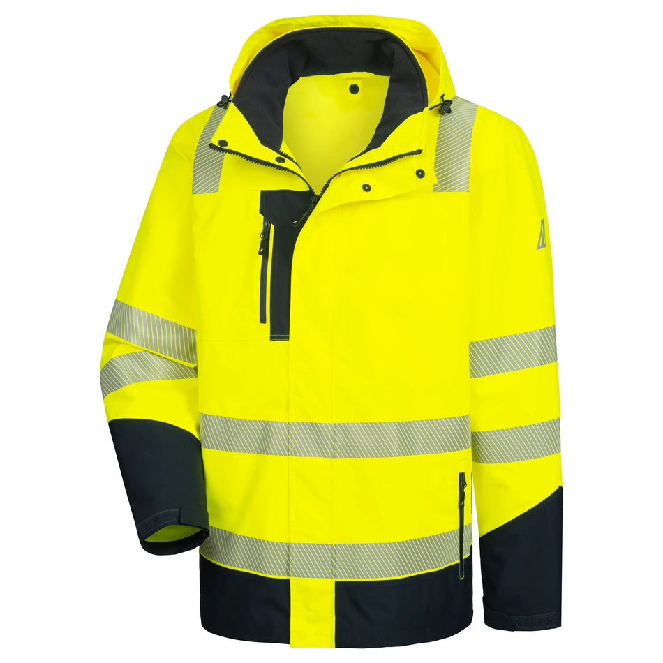 NITRAS MOTION TEX VIZ PLUS, Warn-Multifunktionsjacke, neongelb / marineblau, EN ISO 13688, EN ISO 20471, EN 343, EN 342 NITRAS