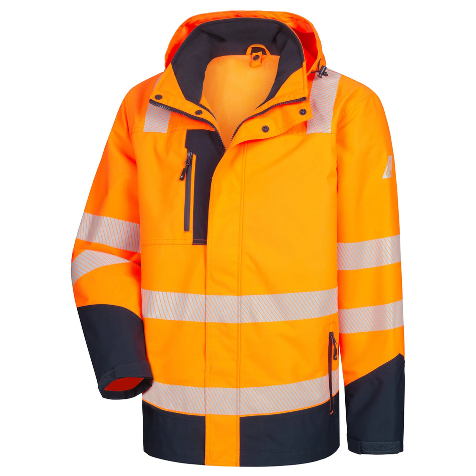 NITRAS MOTION TEX VIZ PLUS, Warn-Multifunktionsjacke, neonorange / marineblau, EN ISO 13688, EN ISO 20471, EN 343, EN 342 NITRAS