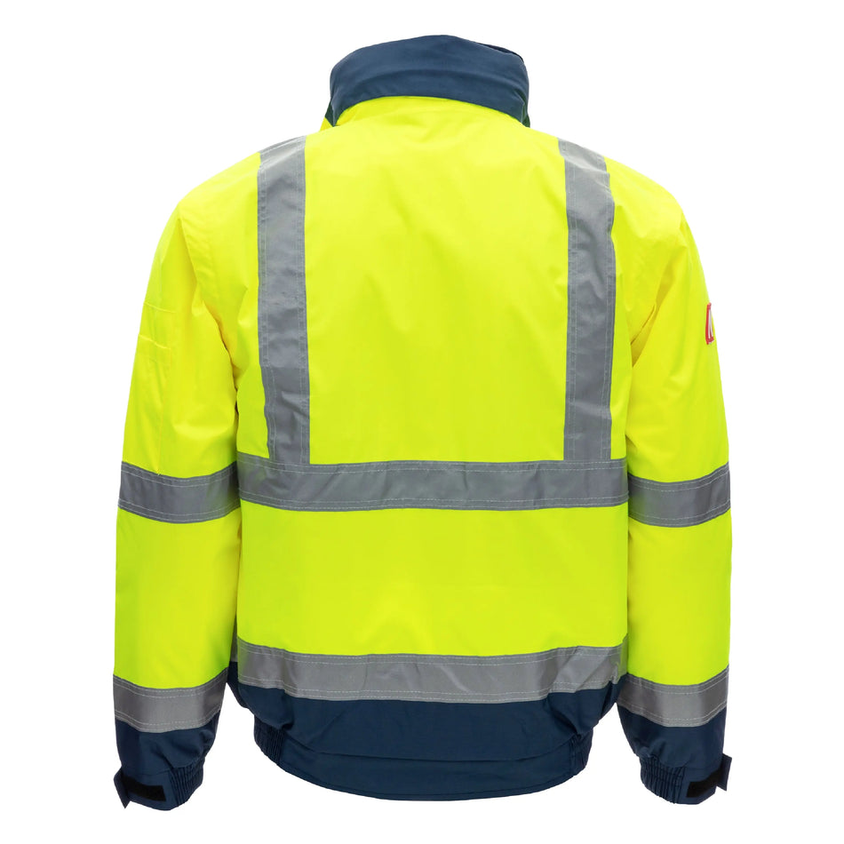 NITRAS MOTION TEX VIZ PLUS, Warnschutz-Pilotenjacke, neongelb / marineblau, EN ISO 13688, EN ISO 20471, EN 343 NITRAS