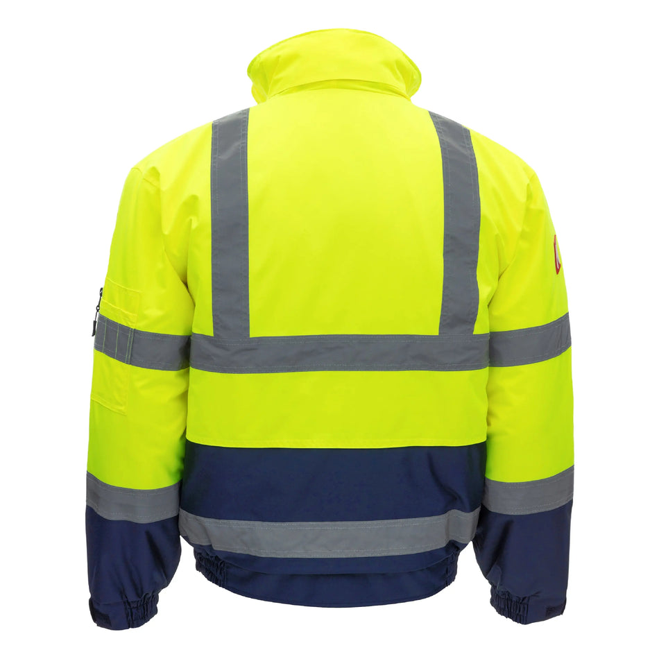 NITRAS MOTION TEX VIZ, Warnschutz-Pilotenjacke, neongelb / marineblau, EN ISO 13688, EN ISO 20471, EN 343 NITRAS