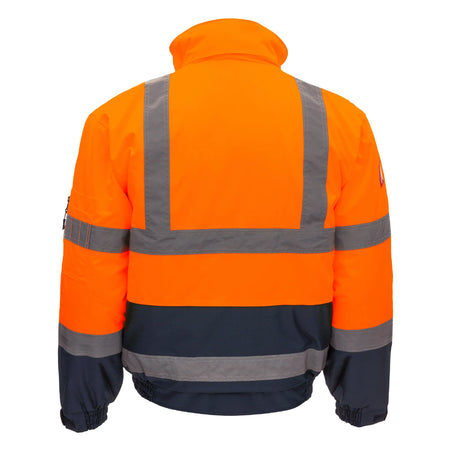 NITRAS MOTION TEX VIZ, Warnschutz-Pilotenjacke, neonorange / marineblau, EN ISO 13688, EN ISO 20471, EN 343 NITRAS