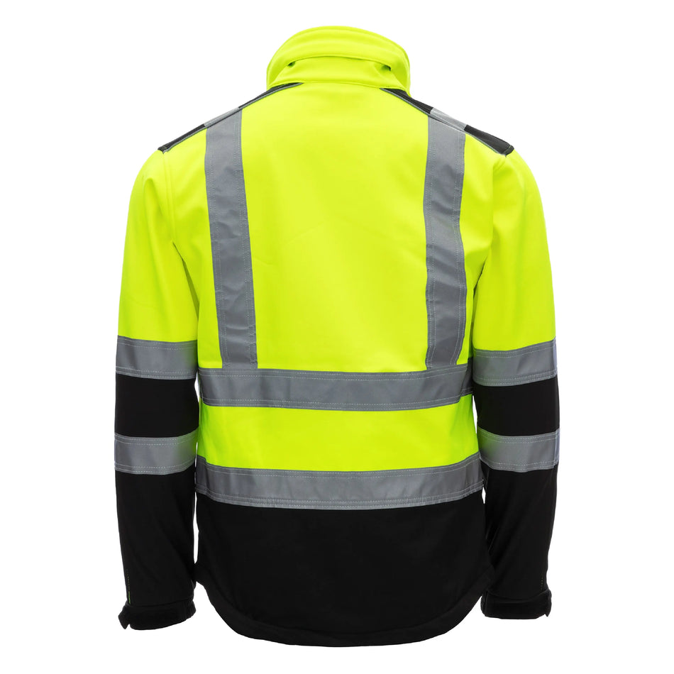 NITRAS MOTION TEX VIZ, Warnschutz-Softshelljacke, neongelb / schwarz, EN ISO 13688, EN ISO 20471 NITRAS