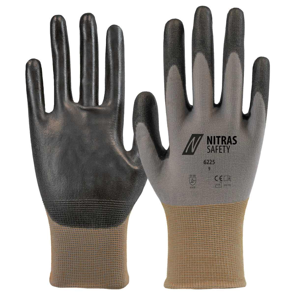 NITRAS Montagehandschuhe, grau / schwarz, EN 388, OEKO-TEX NITRAS
