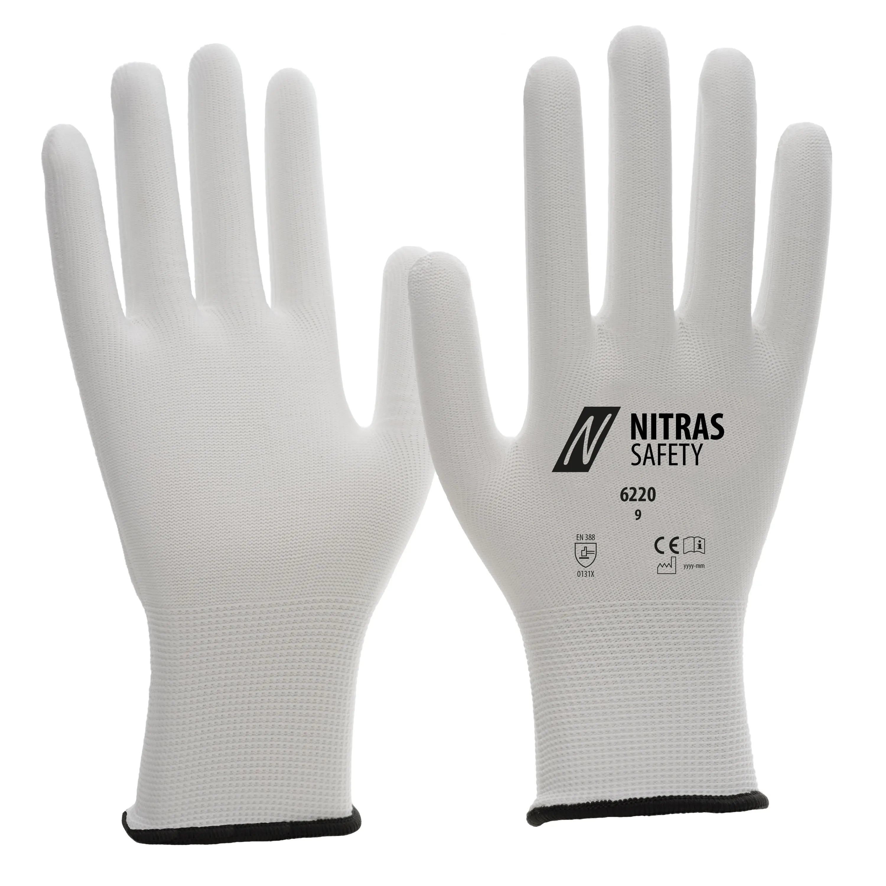 NITRAS Nylonhandschuhe, weiß, EN 388 NITRAS