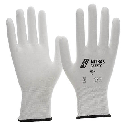 NITRAS Nylonhandschuhe, weiß, EN 388 NITRAS