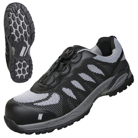 NITRAS PRO STEP FIT, Sicherheitshalbschuhe, schwarz / grau, EN ISO 20345, EN 61340-4-3, DGUV Regel 112-191 NITRAS