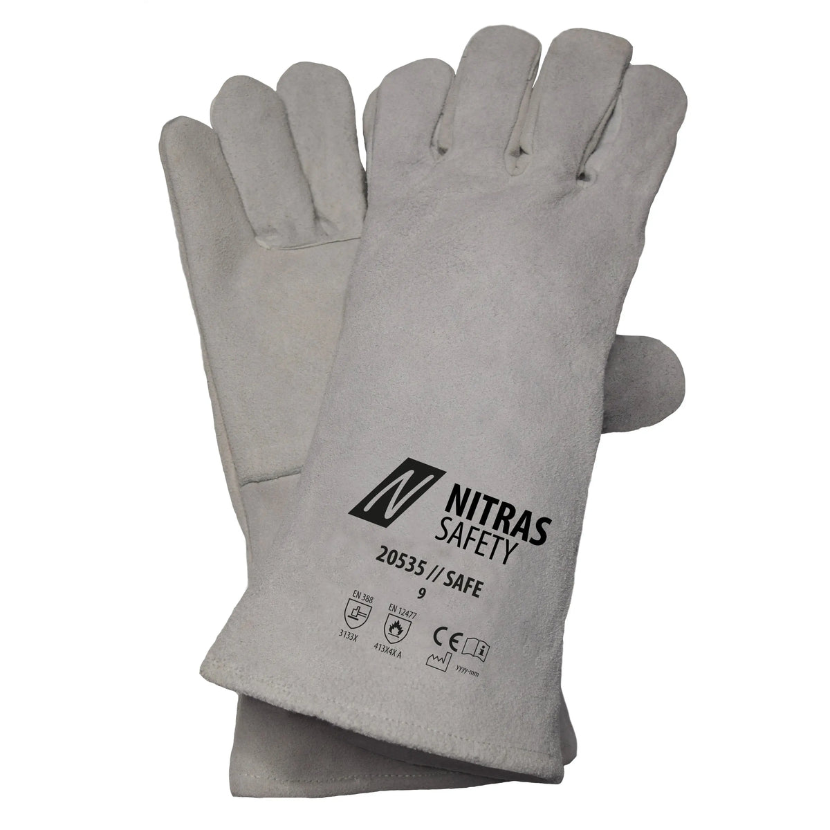 nitras handschuhe hersteller NITRAS SAFE, Schweißerhandschuhe, grau, EN ISO 21420, EN 388,EN 12477 – Workschutz.de