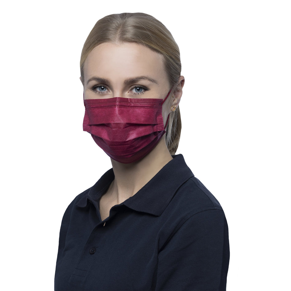 NITRAS SOFT PROTECT PLUS, medizinische Gesichtsmaske, bordeaux, EN 14683, Box à 50 Stück