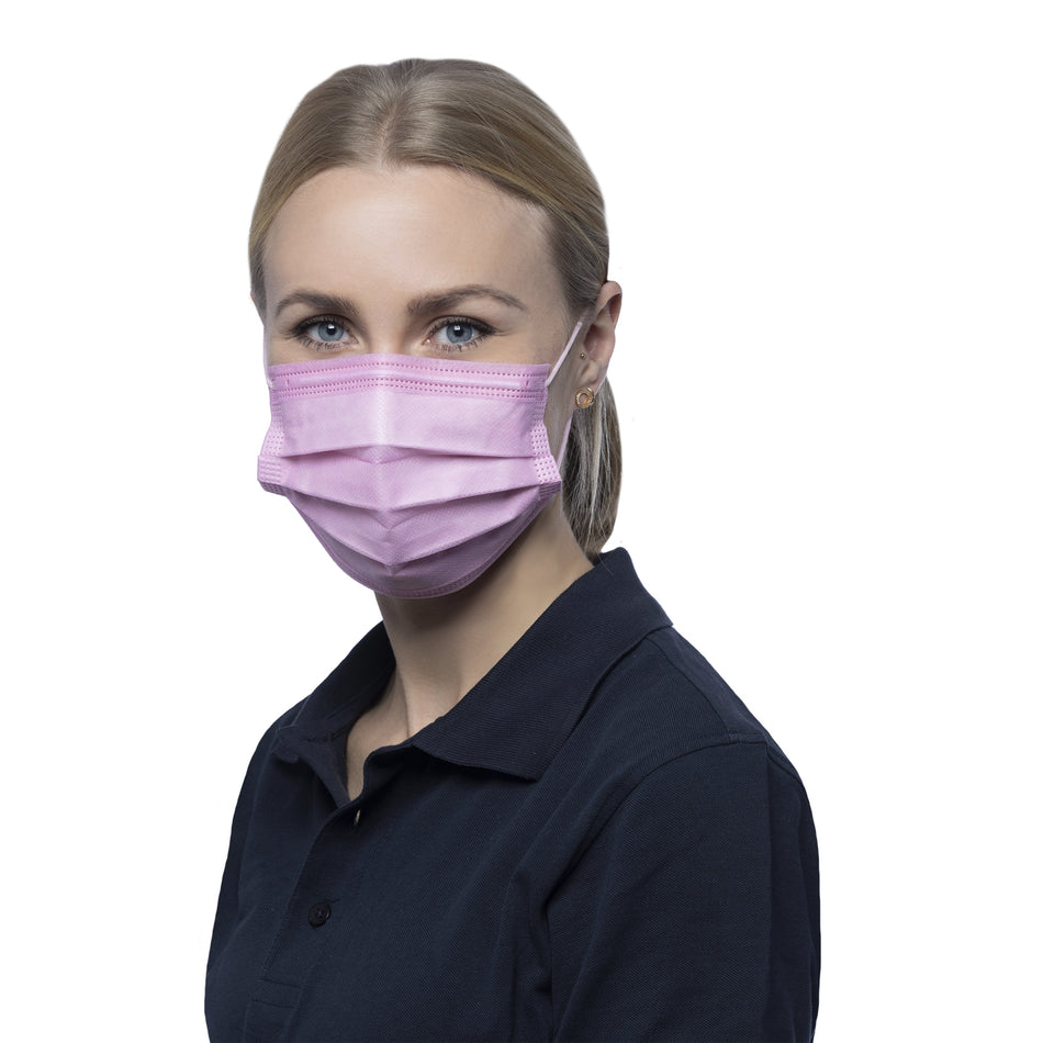 NITRAS SOFT PROTECT, medizinische Gesichtsmaske, rosa, EN 14683, Box à 50 Stück