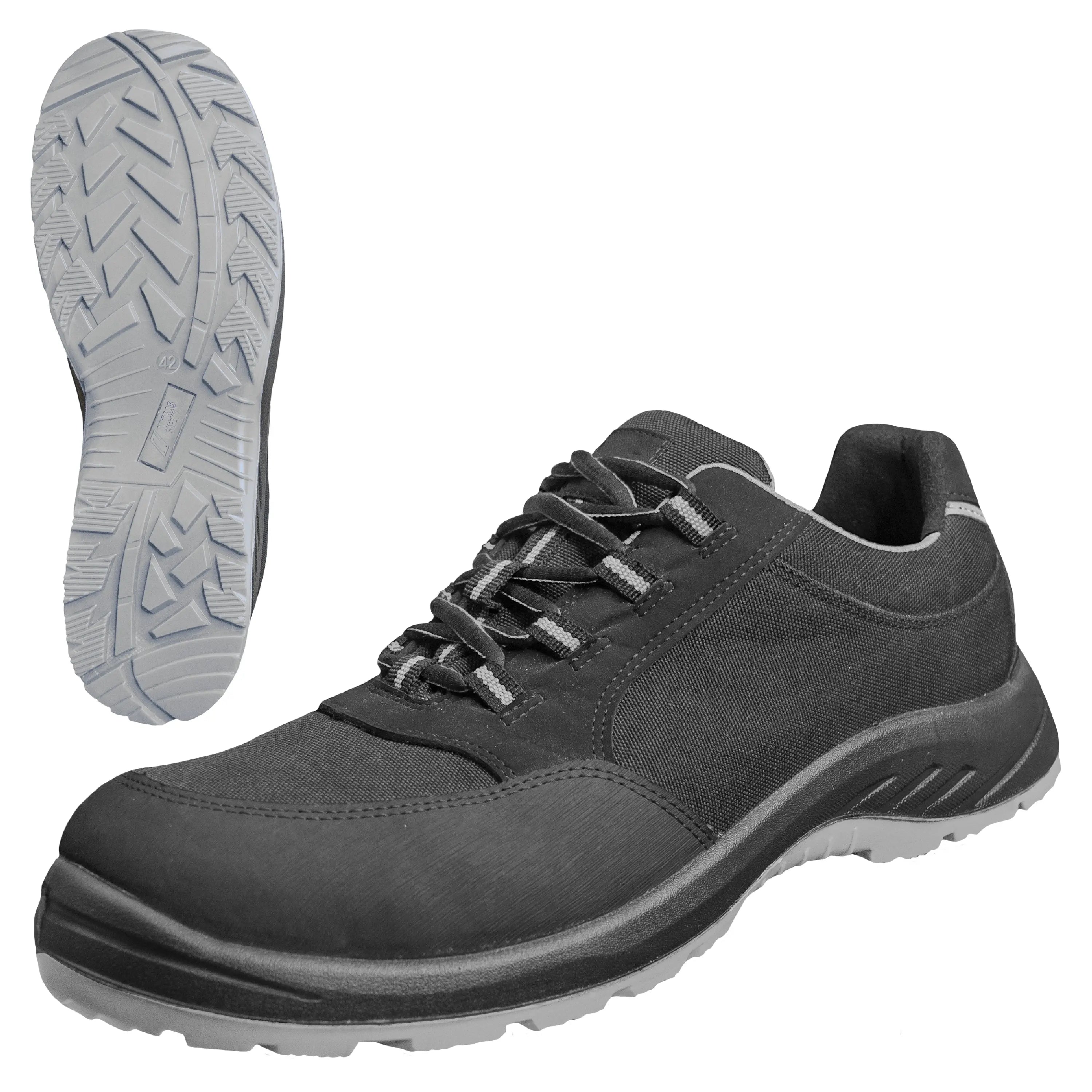 NITRAS SOLID STEP, Sicherheitshalbschuhe, S3S CI FO, strapazierfähiges Textil, schwarz, widerstandsfähige PU / PU-Laufsohle, schwarz / grau (Farbcode: 1012), EN ISO 20345, EN IEC 61340-4-3, DGUV Regel 112-191 NITRAS