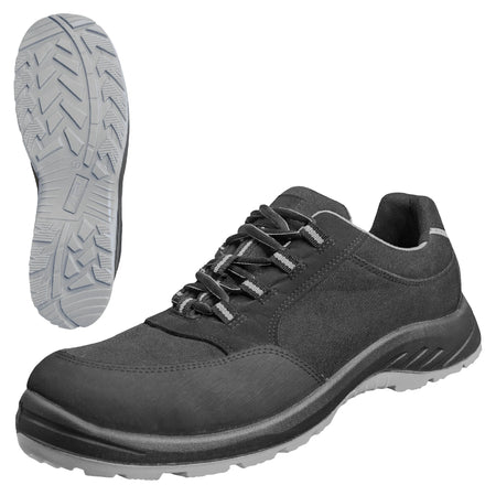 NITRAS SOLID STEP, Sicherheitshalbschuhe, S3S CI FO, strapazierfähiges Textil, schwarz, widerstandsfähige PU / PU-Laufsohle, schwarz / grau (Farbcode: 1012), EN ISO 20345, EN IEC 61340-4-3, DGUV Regel 112-191 NITRAS