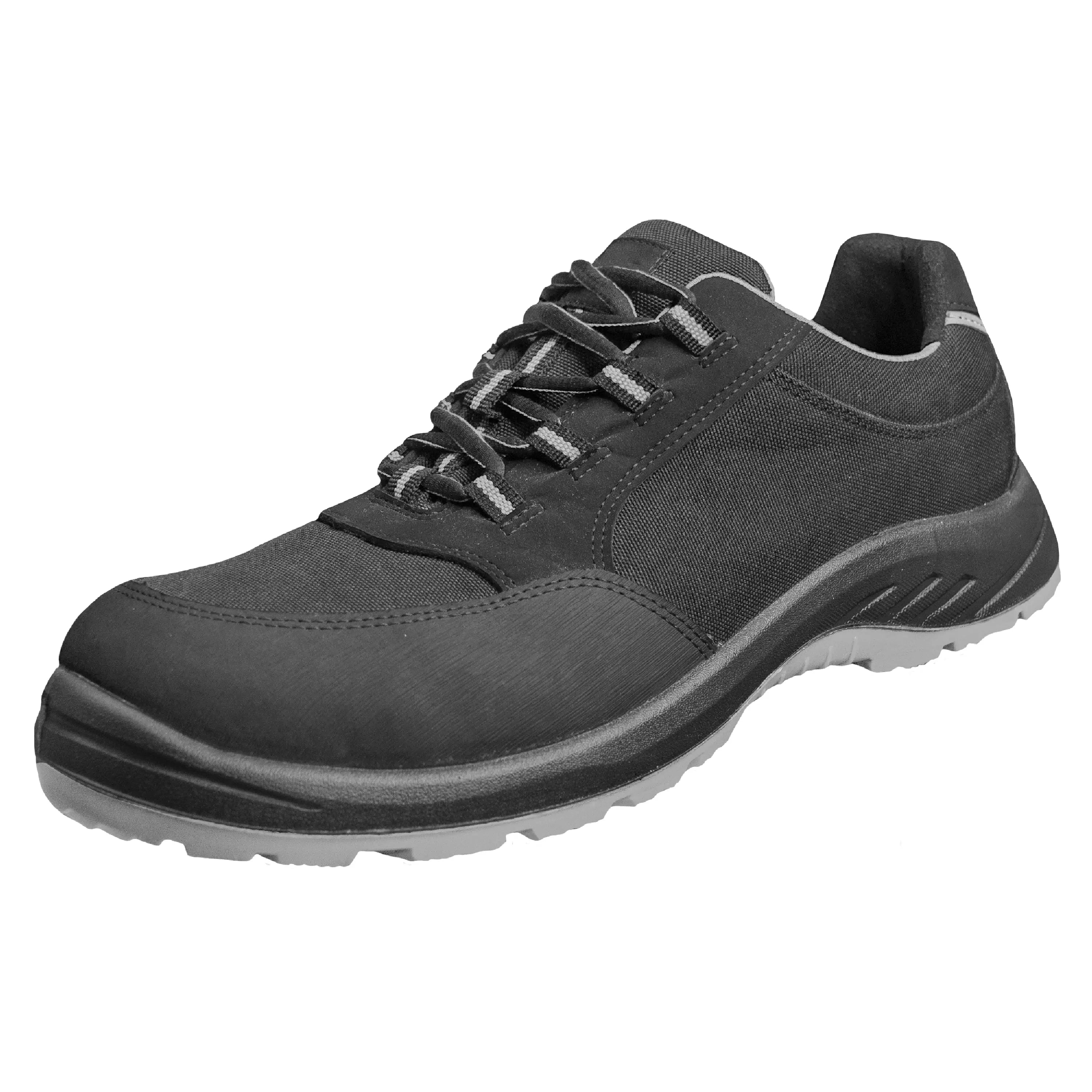 NITRAS SOLID STEP, Sicherheitshalbschuhe, S3S CI FO, strapazierfähiges Textil, schwarz, widerstandsfähige PU / PU-Laufsohle, schwarz / grau (Farbcode: 1012), EN ISO 20345, EN IEC 61340-4-3, DGUV Regel 112-191 NITRAS