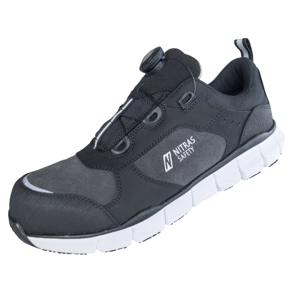 NITRAS SONIC STEP FIT, S3S FO HRO SC SR Sicherheitshalbschuhe, grau / schwarz, EN ISO 20345, EN IEC 61340-4-3, DGUV Regel 112-191 NITRAS