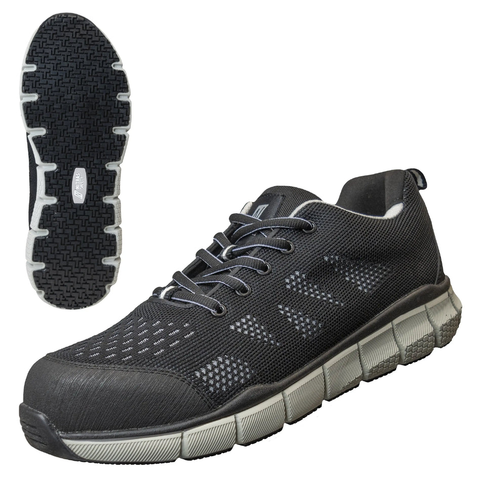 NITRAS SONIC STEP, Sicherheitshalbschuhe, S1P, strapazierfähiges Textil, schwarz / grau, widerstandsfähige EVA / Nitril-Laufsohle, schwarz / grau (Farbcode: 1012), EN ISO 20345, EN IEC 61340-4-3, DGUV Regel 112-191 NITRAS