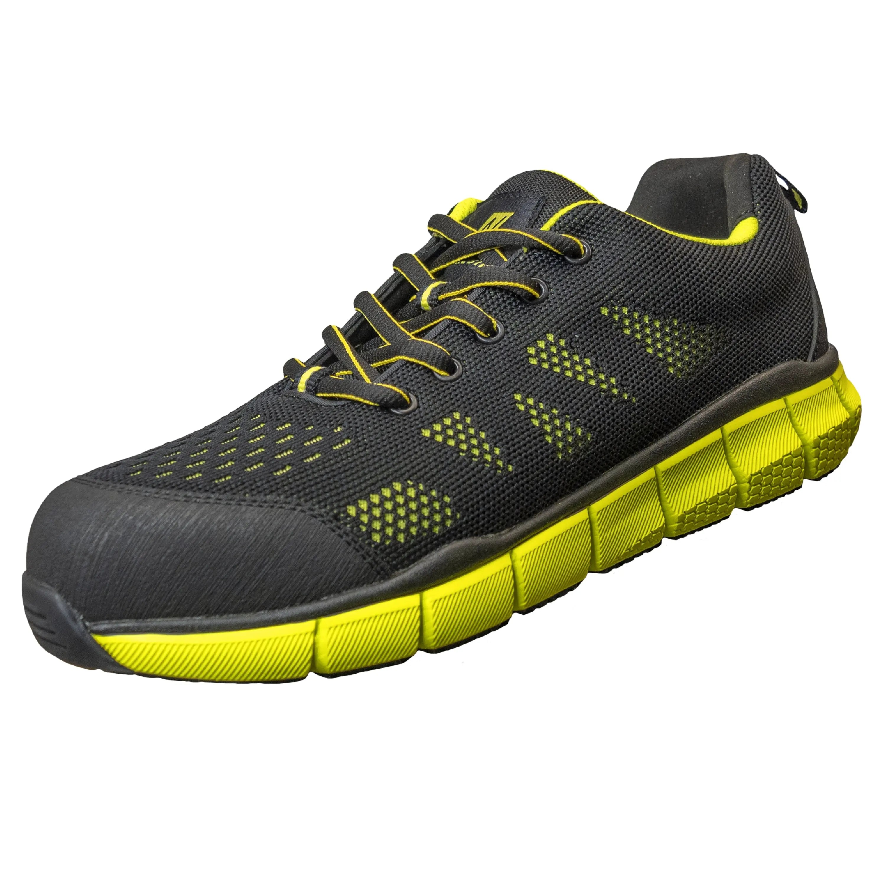 NITRAS SONIC STEP, Sicherheitshalbschuhe, S1P, strapazierfähiges Textil, schwarz / lime, widerstandsfähige EVA / Nitril-Laufsohle, schwarz / lime (Farbcode: 1042), EN ISO 20345, EN IEC 61340-4-3, DGUV Regel 112-191 NITRAS