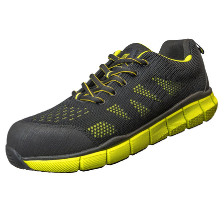 NITRAS SONIC STEP, Sicherheitshalbschuhe, S1P, strapazierfähiges Textil, schwarz / lime, widerstandsfähige EVA / Nitril-Laufsohle, schwarz / lime (Farbcode: 1042), EN ISO 20345, EN IEC 61340-4-3, DGUV Regel 112-191 NITRAS