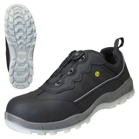 NITRAS SPORT STEP FIT, Sicherheitshalbschuhe, schwarz, EN ISO 20345, EN 61340-4-3, DGUV Regel 112-191 NITRAS