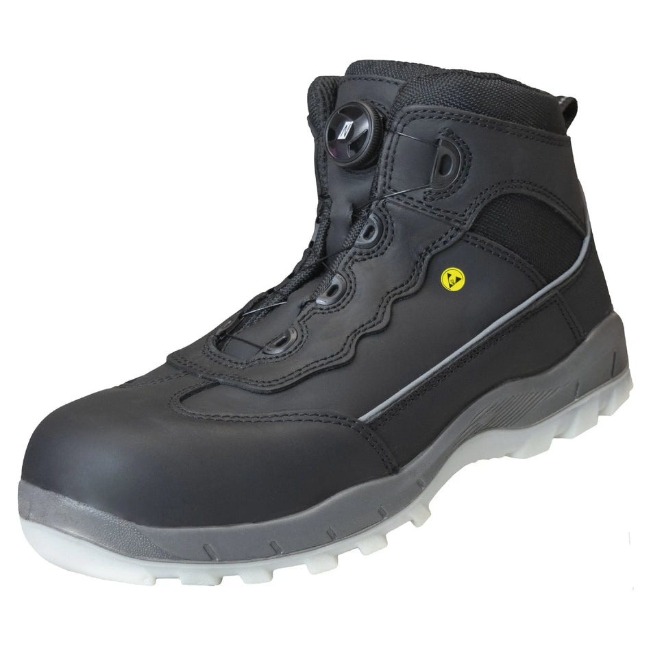 NITRAS SPORT STEP MID FIT, Sicherheitsstiefel, halbhoch, schwarz, EN ISO 20345, EN IEC 61340-4-3, DGUV Regel 112-191 NITRAS