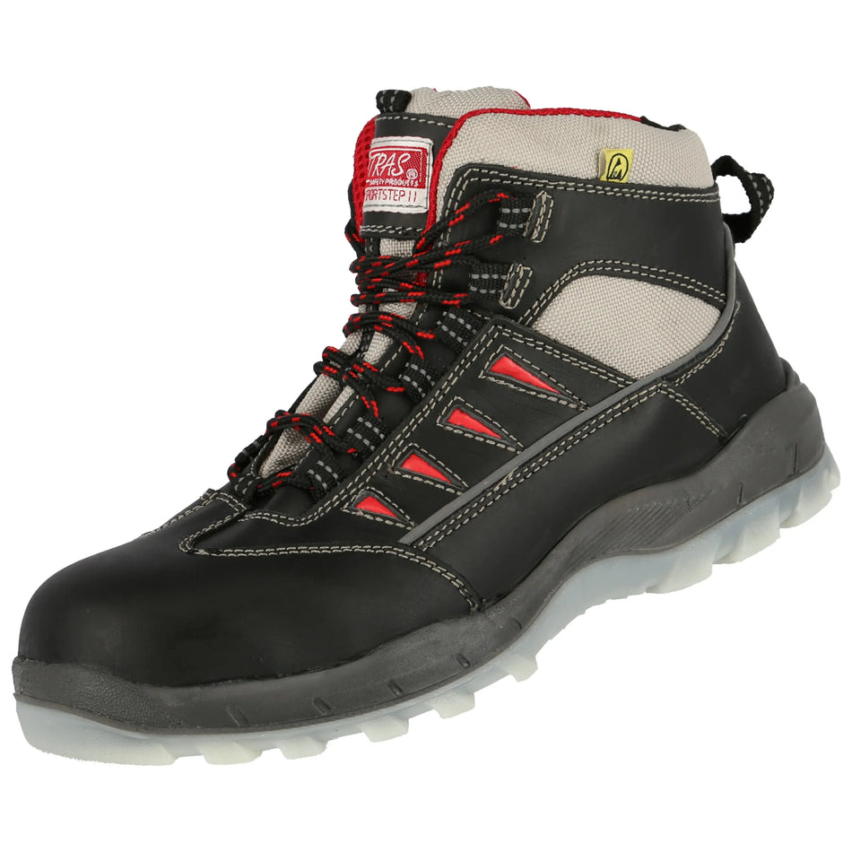 NITRAS SPORT STEP MID, S3 Sicherheitsstiefel, halbhoch, schwarz, EN ISO 20345, EN 61340-4-3, DGUV Regel 112-191 NITRAS