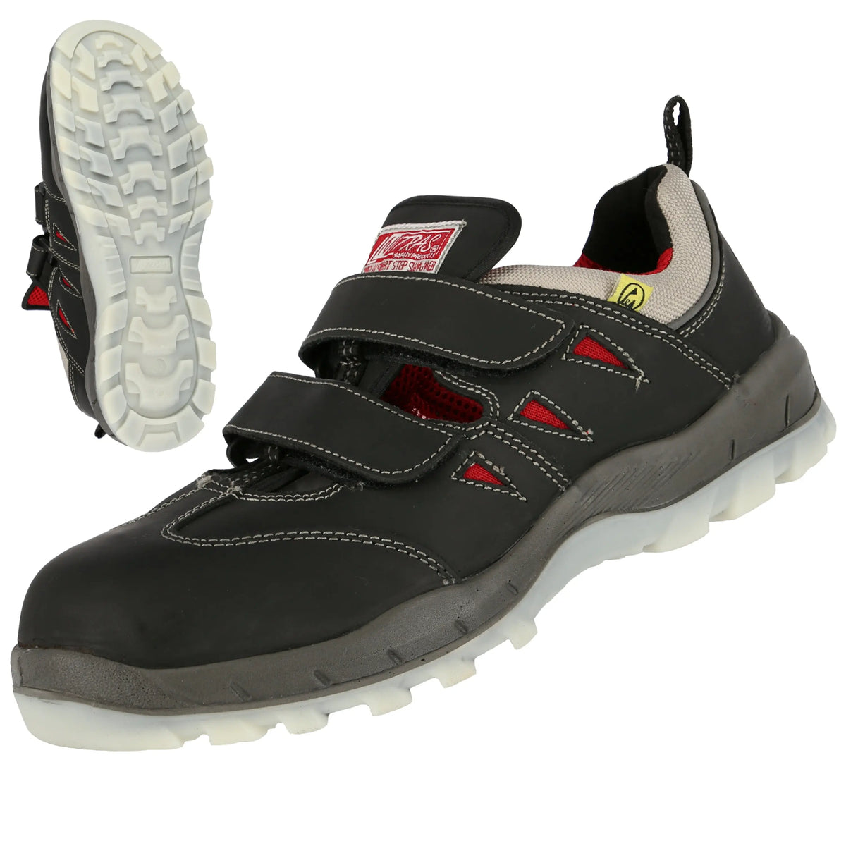 NITRAS SPORT STEP SA, S1P Sicherheitssandalen, schwarz, EN ISO 20345, EN 61340-4-3, DGUV Regel 112-191 NITRAS
