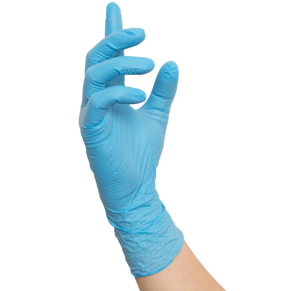 NITRAS SUPREME NITRILE, Nitril-Einmalhandschuhe, blau, EN ISO 374, Box à 100 Stück NITRAS