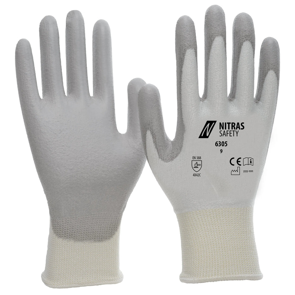 NITRAS Schnittschutzhandschuhe, grau, EN 388 NITRAS